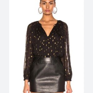 Frame Vintage Peasant Top in Noir.